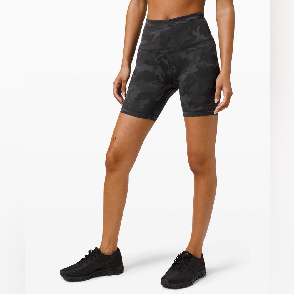 Lululemon Athletica Black Camo Bike Shorts